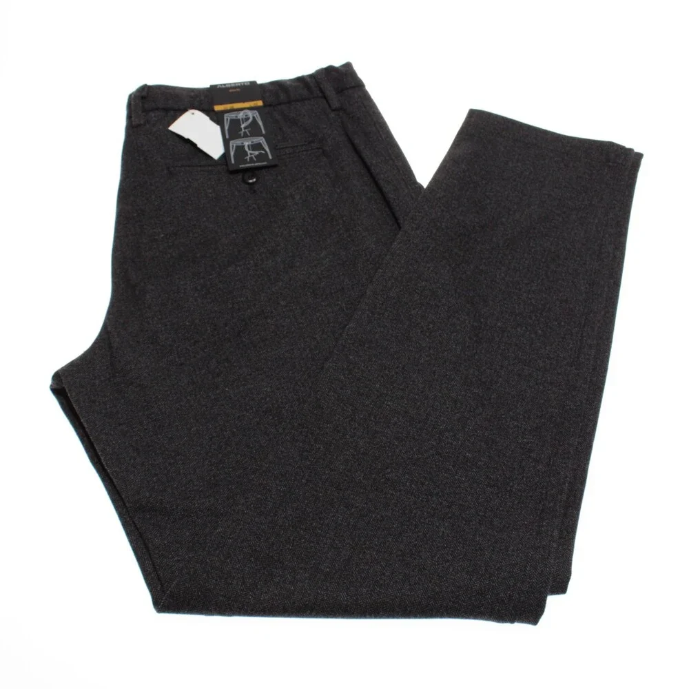 Alberto NWT Jump Cozy Jersey Casual Pants Size 36 US Slim Fit Gray Viscose Blend